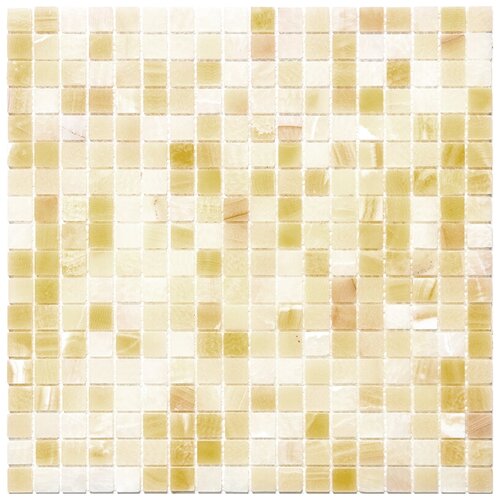 Мозаика из Natural Mosaic 4M073-15P-(Onyx-Yellow) 4 мм оникса желтый светлый квадрат глянцевый