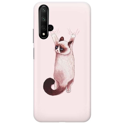 фото Ультратонкий силиконовый чехол-накладка для honor 20 / huawei nova 5t с принтом "недовольный кот" gosso