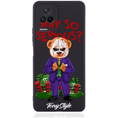 Черный силиконовый чехол для Poco F4 Tony Style Why so serious