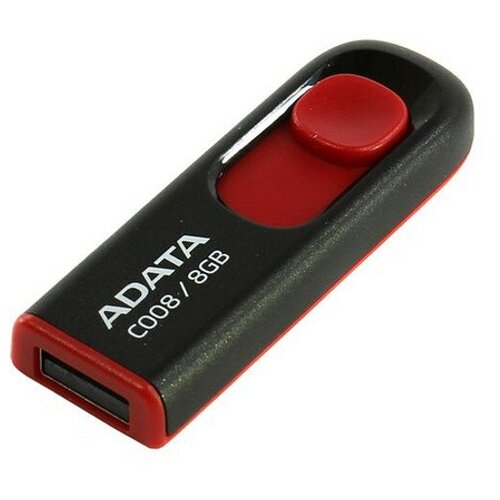 USB Flash Drive 8Gb - A-Data C008 Classic Black-Red AC008-8G-RKD