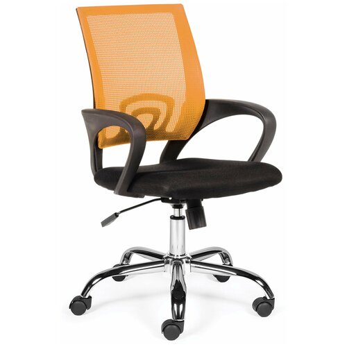 фото Кресло компьютерное norden спринг(orange - black) база хром / оранжевая сетка / черная ткань norden chairs