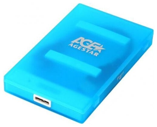 Внешний корпус для HDD/SSD AgeStar 3UBCP1-6G SATA USB3.0 пластик синий 2.5"