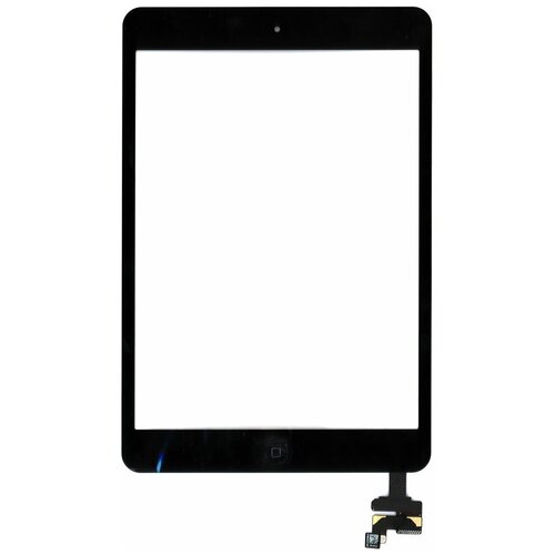 Сенсорное стекло (тачскрин) Ipad mini + stiker + IC с кнопкой Home (A1432 A1454 A1455) черное OEM сенсорное стекло тачскрин для планшета hsctp 852b 8 v0 черное