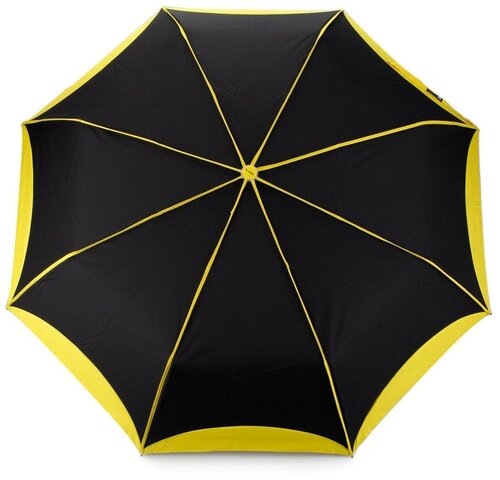 Зонт PLANET, автомат, 3 сложения, купол 100 см, 8 спиц, чехол в комплекте, желтый