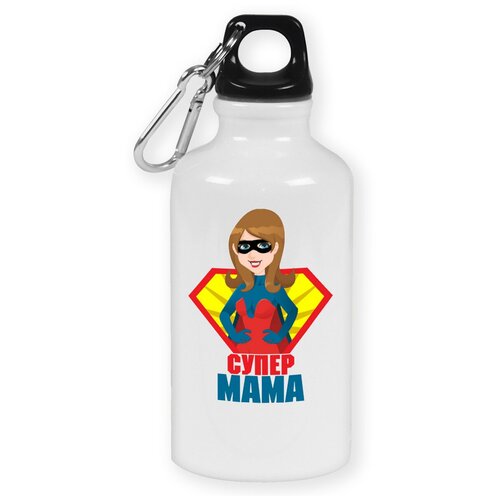 Бутылка с карабином CoolPodarok Супер мама бутылка с карабином coolpodarok супер котэ кот супермен