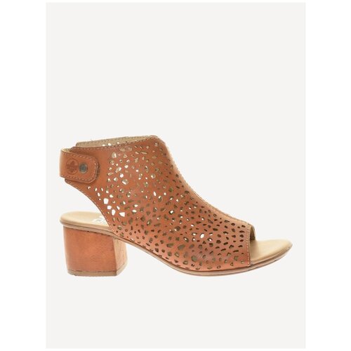 фото Босоножки rieker, размер 38, коричневый, оранжевый