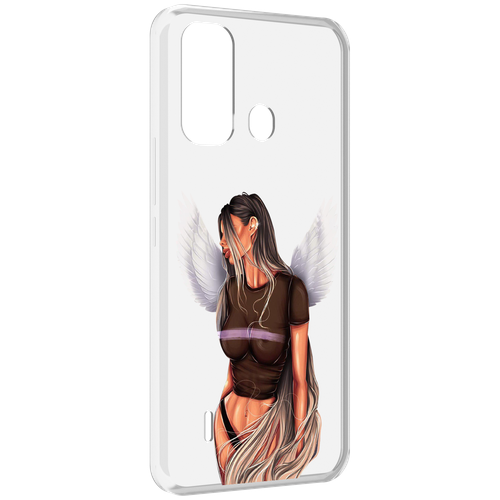 Чехол MyPads девушка-ангел-с-крыльями женский для ITEL A49 / A58 / A58 Pro задняя-панель-накладка-бампер