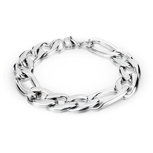 фото Браслет-цепочка spikes, размер 21.5 см, размер one size, серебряный