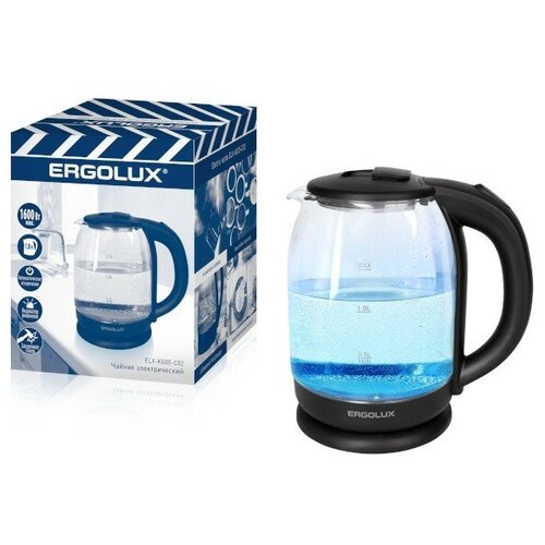 Чайник стеклянный ELX-KG05-C02 черный промо 18л 220-240В 1600 Вт ERGOLUX 159900₽