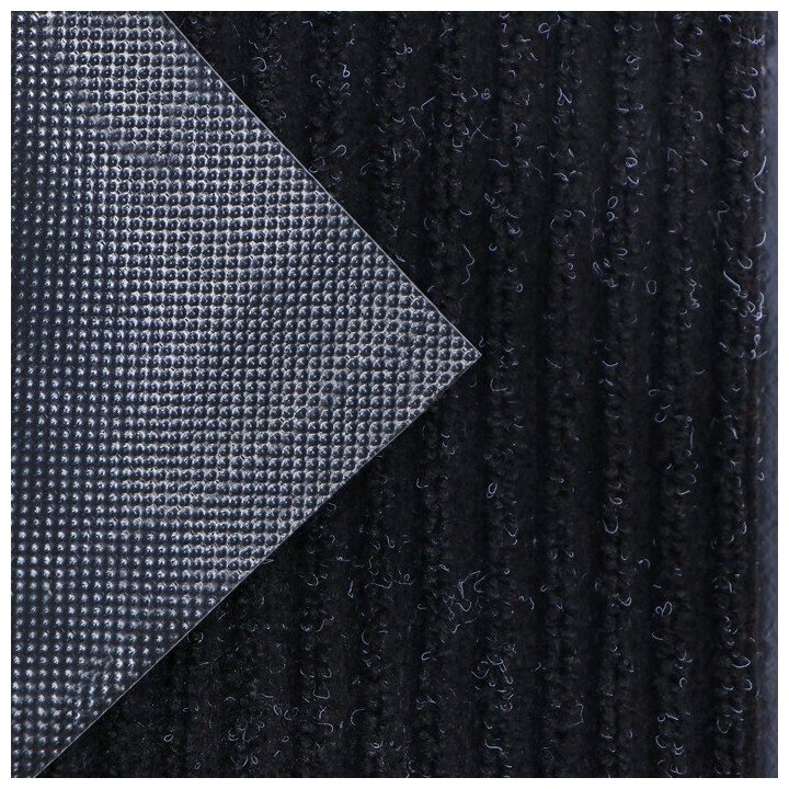 Коврик придверный влаговпитывающий, ребристый, «Стандарт», 40×60 см, цвет чёрный - фотография № 4