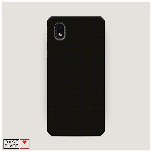 фото Чехол силиконовый матовый samsung galaxy a01 core черные треугольнки фон case place