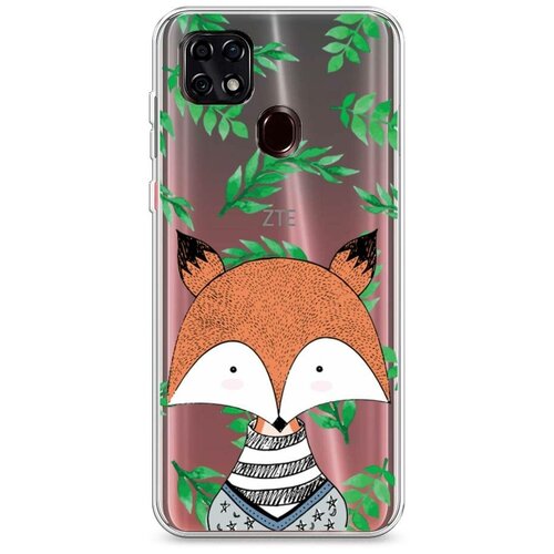 фото Силиконовый чехол "лисенок в листочках" на zte zte blade 20 smart / зте блейд 20 смарт case place
