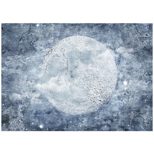 Луна рисунок - Виниловые фотообои, (211х150 см)
