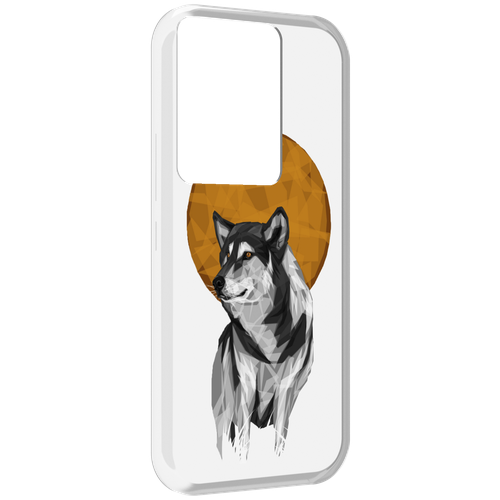 Чехол MyPads Лунный волк для Itel Vision 3 Plus / Itel P38 Pro задняя-панель-накладка-бампер