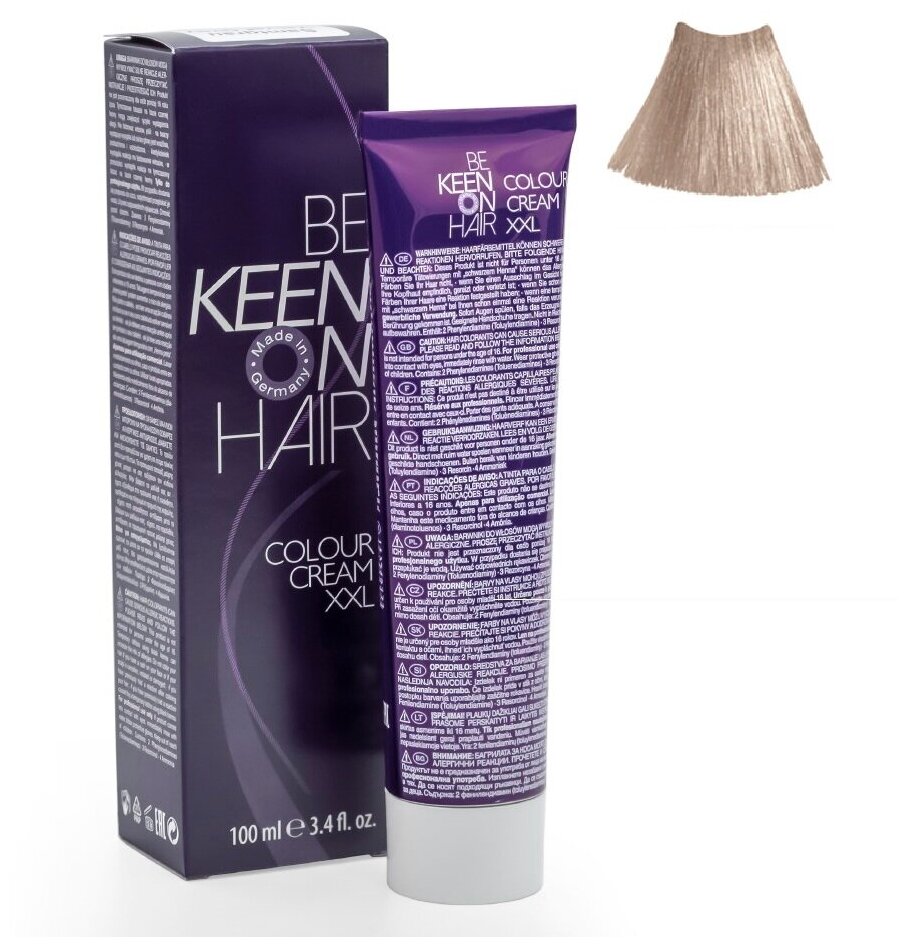 KEEN Be Keen on Hair крем-краска для волос XXL Colour Cream, 12.16 Platinblond Asch-Violett, 100 мл