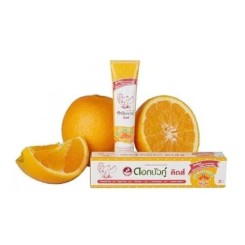 Купить TWL/DBK Детская зубная паста с Апельсином 35г / Dok Bua Ku Kids Herbal Toothpaste for kids Orange flavor 35g, Twin Lotus