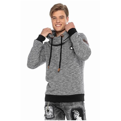 фото Худи cipoandbaxx cl425 серый меланж мужской cipo & baxx