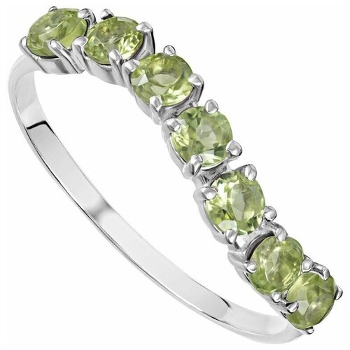Кольцо Lazurit Online, серебро, 925 проба, хризолит, размер 22.5, зеленый серебряное кольцо волна с чёрной жемчужиной