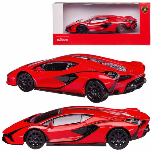 Машина металлическая 1:43 scale Lamborghini Sian, цвет красный