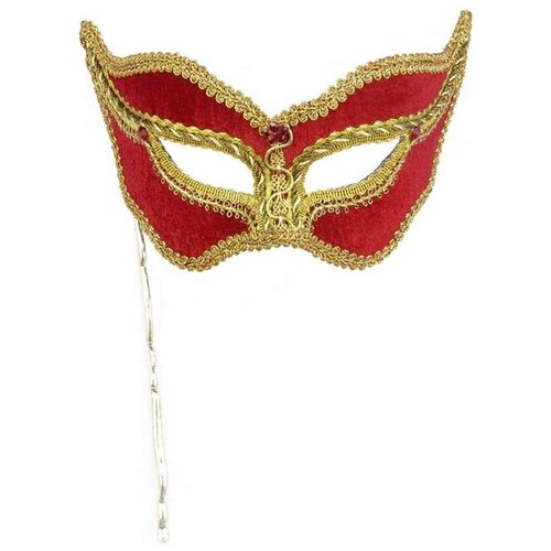 фото Аксессуар для праздника forum novelties маска венецианская на палке красная взрослая