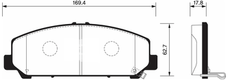 Дисковые тормозные колодки передние SANGSIN BRAKE SP1448 для Nissan, Infiniti (4 шт.)
