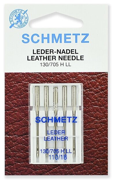 Иглы для кожи Schmetz 130/705H LL № 110, уп.5 игл