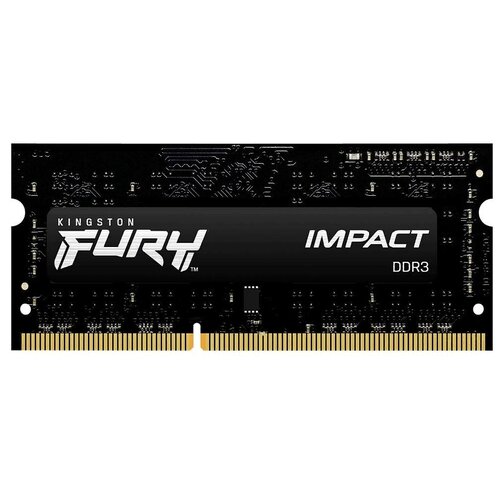 Оперативная память Kingston FURY Impact 4 ГБ DDR3L 1600 МГц SODIMM CL9 KF316LS9IB/4 оперативная память для ноутбука 8gb 1x8gb pc3 12800 1600mhz ddr3l so dimm cl9 kingston fury impact kf316ls9ib 8
