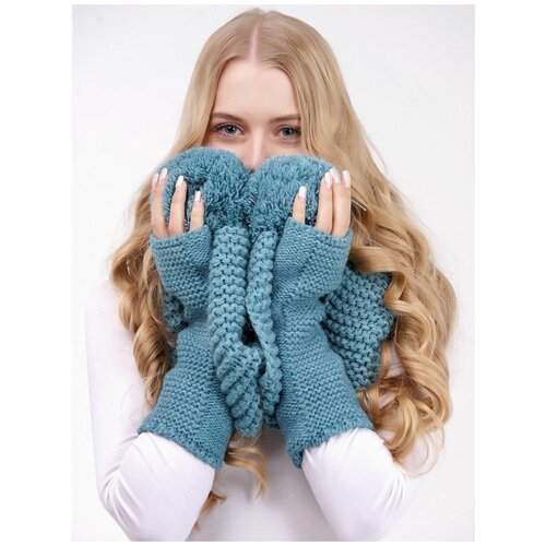 фото Шарф lambonika вирджиния, цвет: синевато-зеленый;морская волна, размер: д193см.х21см.