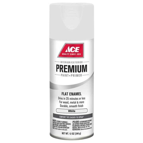 Эмаль ACE Paint Premium универсальная, white flat, матовая