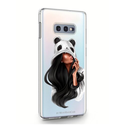 фото Прозрачный силиконовый чехол musthavecase для samsung galaxy s10e panda girl/ панда для самсунг галакси с10e противоударный