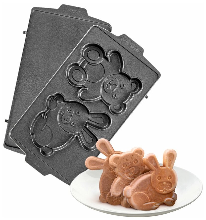 Панель "Медведь и заяц" для мультипекаря REDMOND (форма для выпечки фигурного печенья и пряников) RAMB-30