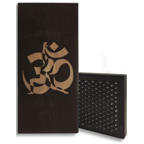 фото Доска садху черная поза - 4, размер 31x14, шаг гвоздей 10 мм чакра