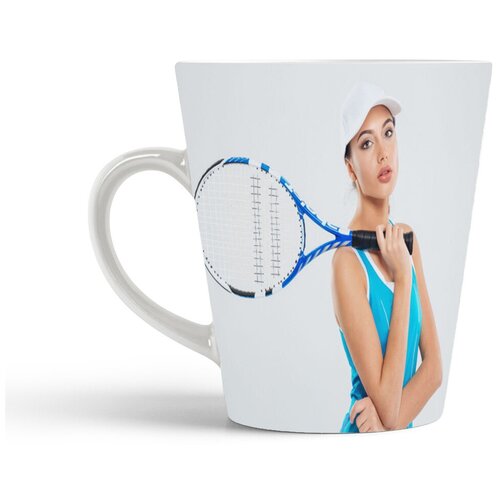 фото Кружка-латте coolpodarok тенис девушка с ракеткой