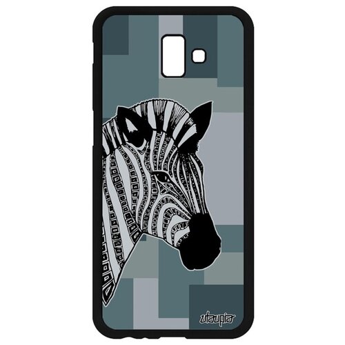 фото Красивый чехол на смартфон // galaxy j6 plus 2018 // "зебра" полосатая zebra, utaupia, серый