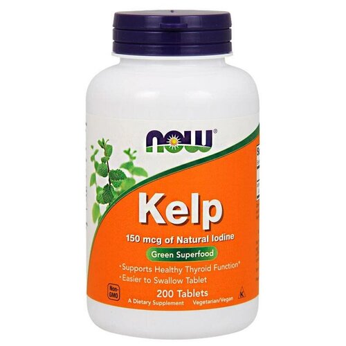 Now Kelp 150 mcg 200 таб. ламинария келп 90мг now порошок 227г для щитовидной железы иммунитета обмена веществ