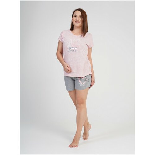 Пижама Vienetta, размер 50-52, розовый пижама vienetta капри футболка размер 50 52 розовый