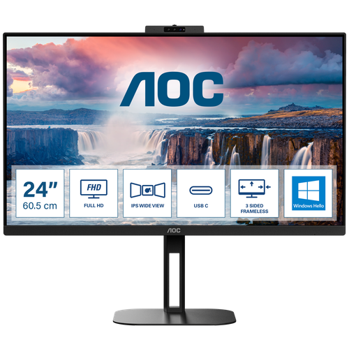 Монитор LCD 23.8' 169 1920х1080FHD IPS, nonGLARE,75 Гц, 300cdm2, H178V178, 10001, 20M1, 16,7 миллио