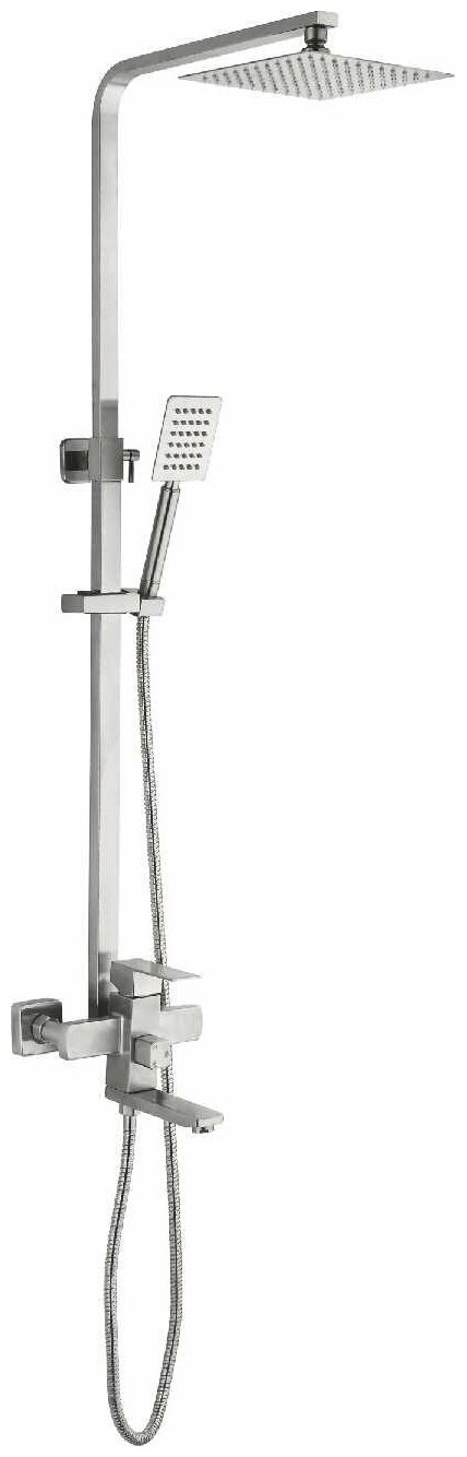 фото Душевая система LEDEME с тропическим душем и смесителем L72433 89594 Хром