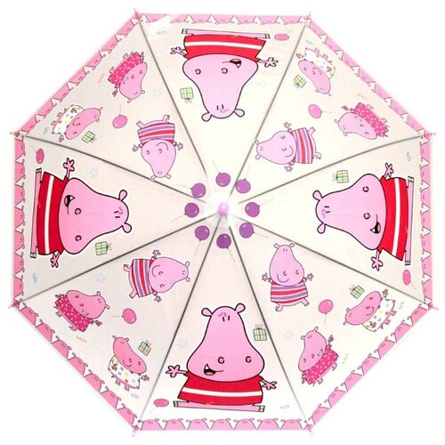 Зонтик детский яркий зонт трость Бегемот Бегемотик диаметр купола 90см