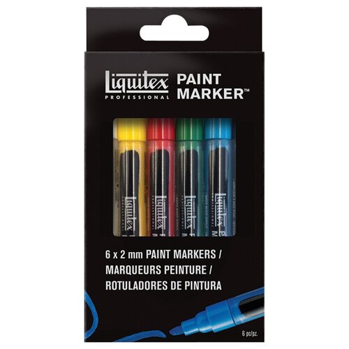 фото Набор маркеров акриловых liquitex "paint marker fine", 2мм, скошенный, 6шт.