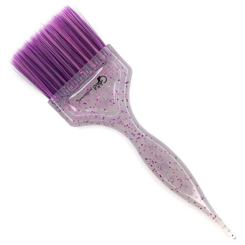 Gera Professional, Кисть Идеал мини, смешанная фиолетовая щетина, цвет полупрозрачный с фиолетовыми блестками