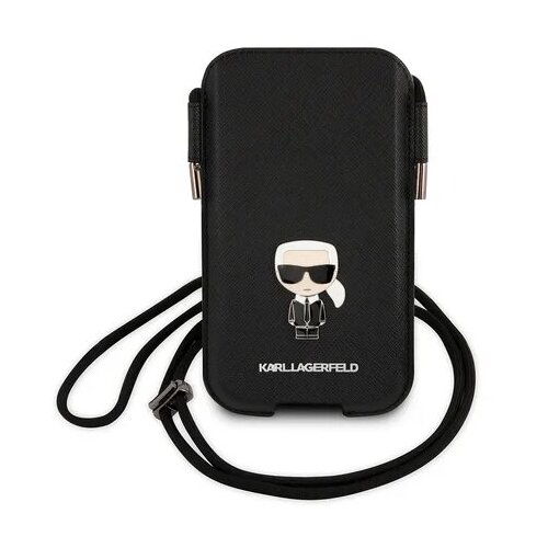 фото Lagerfeld для смартфонов чехол pouch pu saffiano ikonik patch (metal) black (m size) karl lagerfeld