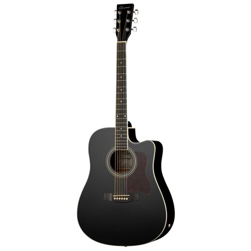 F641EQ-BK Электро-акустическая гитара, с вырезом, черная, Caraya