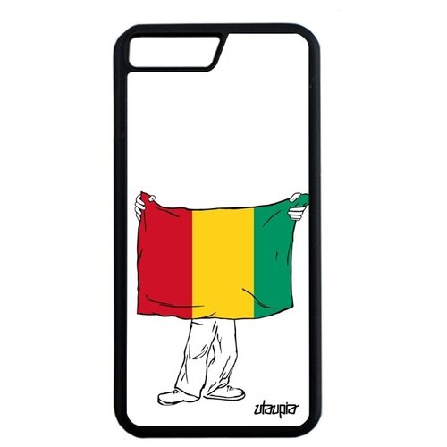 фото Защитный чехол для // apple iphone 7 plus // "флаг гвинеи с руками" патриот стиль, utaupia, белый
