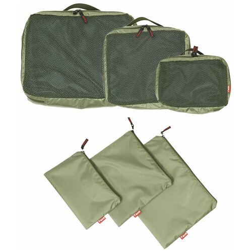 Сумка дорожная Tplus Комплект упаковочных сумок Tplus T016903, 6 шт., ручная кладь, зеленый