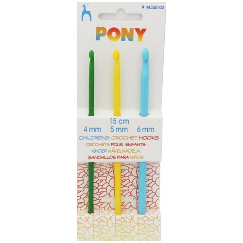 Набор крючков пластиковых для детей PONY 15 см 3 шт