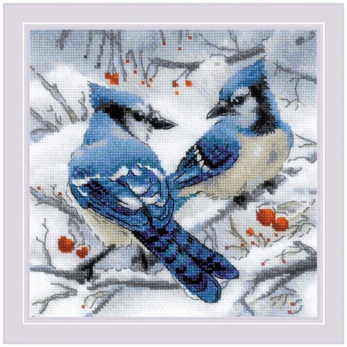 фото Набор для вышивания "riolis" "сотвори сама" 1925 голубые сойки 20 х 20 см риолис