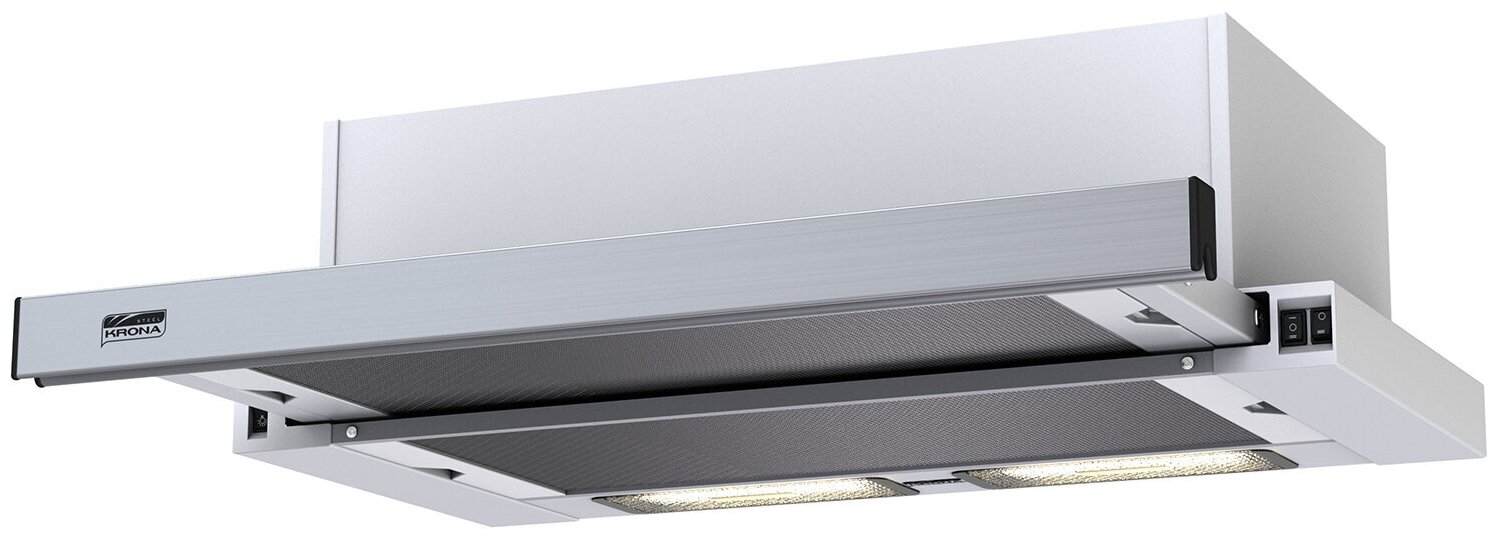 Вытяжка встраиваемо-выдвижная KRONA Kamilla 600 нерж.сталь