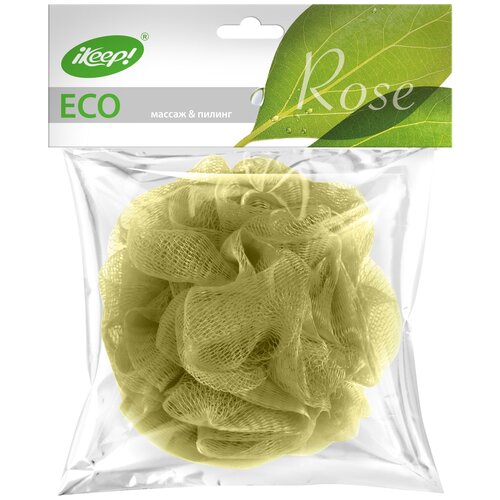 IKEEP! мочалка для тела из сетки роза, 1 шт, цвет в ассортименте мочалка для тела ikeep из сетки liloo сфера полиэстер массаж и пилинг