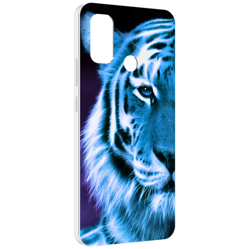 Чехол MyPads Половина-тигра мужской для UleFone Note 10P / Note 10 задняя-панель-накладка-бампер